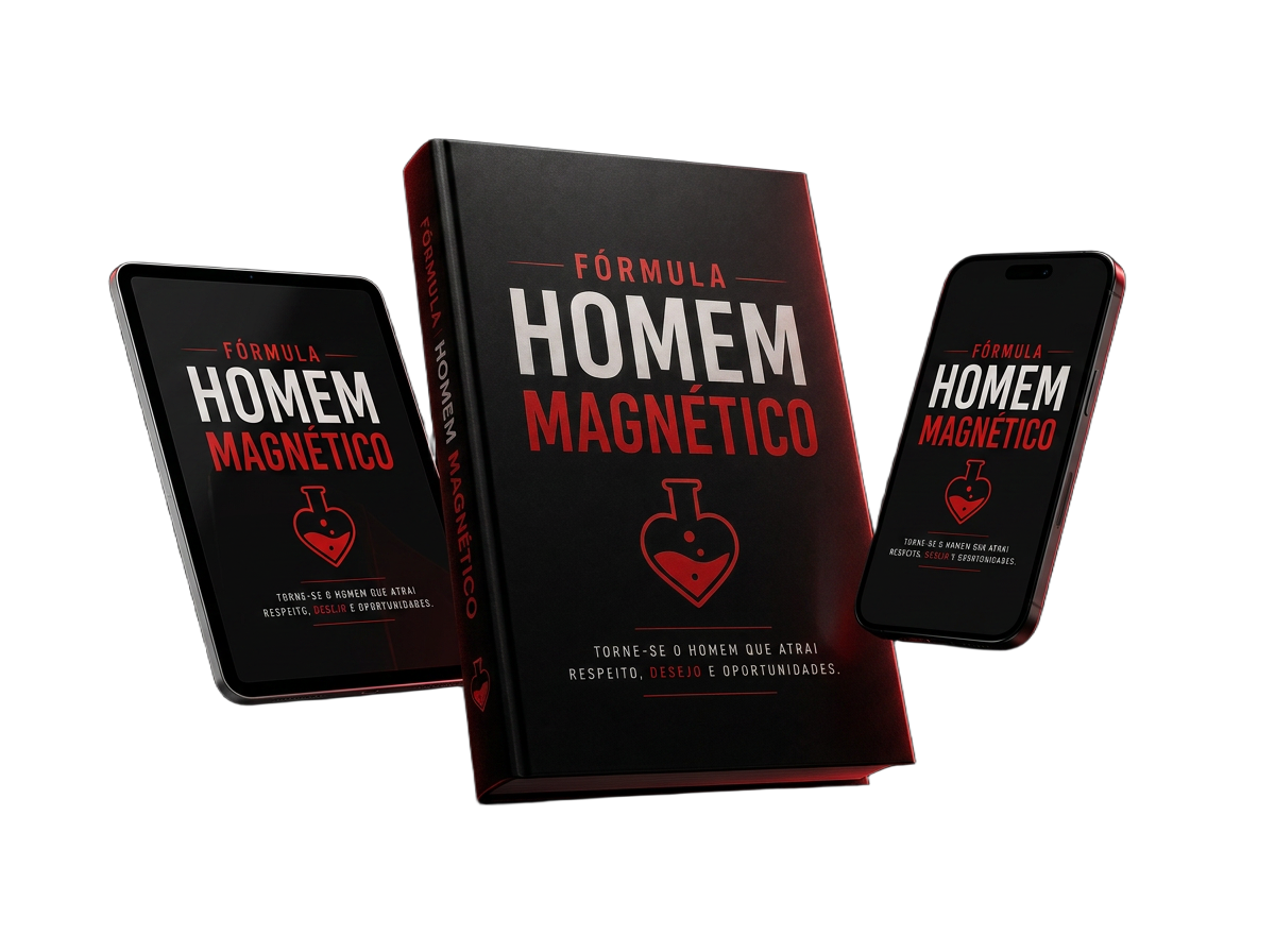 Ebook Fórmula Homem Magnético em composição premium com iPhone e iPad